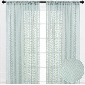 NEW‎ Chanasya Premium Leaf Voile Sheer Curtains 2 Pack Panels 62 x 53